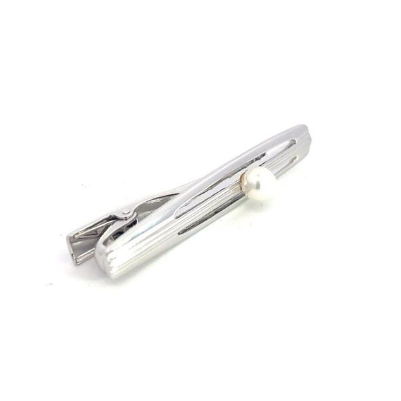 Mikimoto Estate Tie Bar Sterling Silver 6.35 mm M386 - Picture 4 of 8